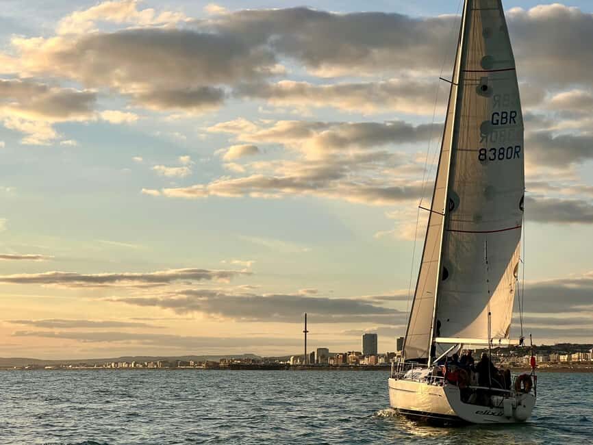 Brighton: Sunset Sailing Cruise with a Glass of Wine - From Brighton Boating to the English Channel: what the timing really gives you