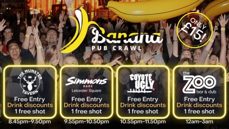 London : Central London Bar Crawl with discounts on drinks - Four venues, free entry, and the 4 welcome-shot payoff