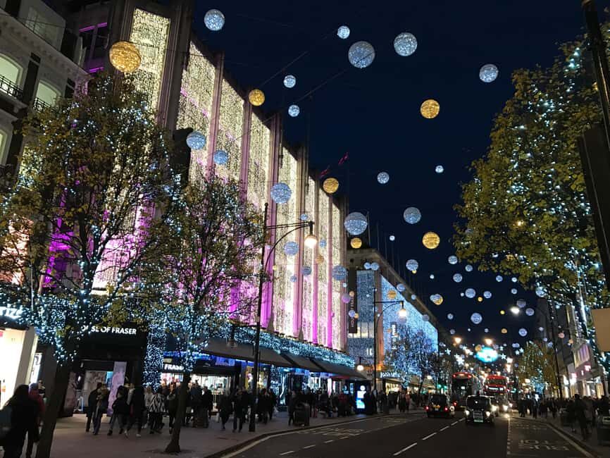 London Christmas Lights Open-Top Bus Tour. 2025 Early Bird - Where you’ll see the lights: Oxford Street, Regent Street, and the West End glow