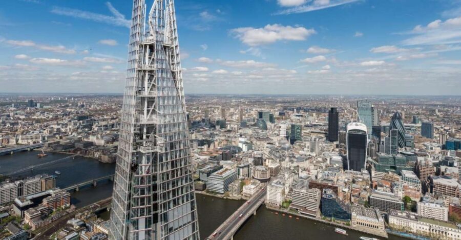 London: The View from The Shard - Level 72 open-air platform: 800 feet up, 360° views, and the champagne-bar pause
